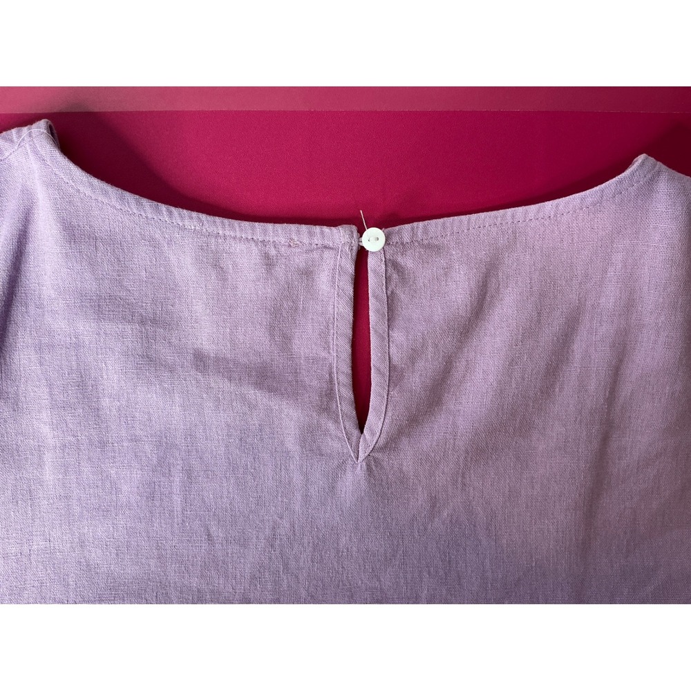 Cynthia Rowley‎ Womens Lilac Linen Blend Top Sz 1X Flutter Sleeve Flowy Coastal - Picture 8 of 8
